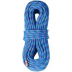 Cuerda de Escalada Dinámica 10,2 mm 40 m Cuerda de Seguridad Exterior 25 kN Tensión de Rotura Fibra Extensible con Mosquetones para Escape, Rappel, Rescate contra Incendios, Azul