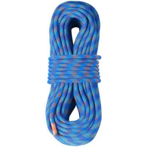 Cuerda de Escalada Dinámica 10,2 mm 60 m Cuerda de Seguridad Exterior 25 kN Tensión de Rotura Fibra Extensible con Mosquetones para Escape, Rappel, Rescate contra Incendios, Azul