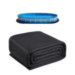 Revestimiento para Piscinas Ovalado, 4,6 x 9,1 m Revestimiento Extragrueso para Piscinas Elevadas, Evita Pinchazos, Base de Geotextil Reciclado, Prolonga la Vida Útil del Revestimiento, Negro