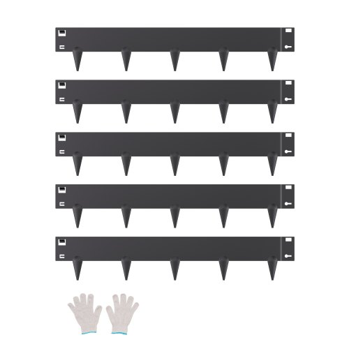 Borde de Acero Galvanizado para Paisajismo, 990 x 181 x 1,5 mm, 5 Piezas de Borde de Metal Resistente a la Oxidación con Dientes Afilados, Divisor de Camino para Parterres de Flores, Negro