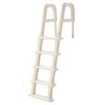 Escalera para Piscina con Pasamanos Dobles de 5 Escalones con Inclinación de 75°, Escalones Resistentes Antideslizantes, Carga de 136 kg, para Piscinas Enterradas y Elevadas, 810 x 605 x 1790 mm