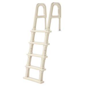 Escalera para Piscina con Pasamanos Dobles de 5 Escalones con Inclinación de 75°, Escalones Resistentes Antideslizantes, Carga de 136 kg, para Piscinas Enterradas y Elevadas, 810 x 605 x 1790 mm