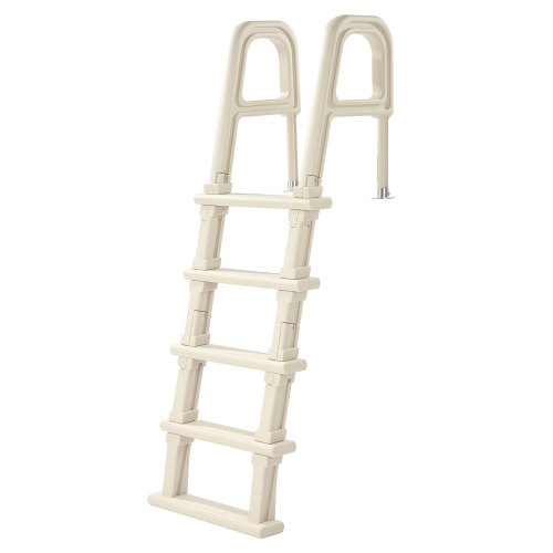 Escalera para Piscina con Pasamanos Dobles de 5 Escalones con Inclinación de 75°, Escalones Resistentes Antideslizantes, Carga de 136 kg, para Piscinas Enterradas y Elevadas, 810 x 605 x 1790 mm