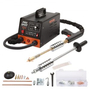 Extractor de Clavos para Carrocería 3kW Soldador por Puntos 6 Modos de Soldadura Herramienta de Reparación de Abolladuras de Carrocería 16 Accesorios para Eliminación de Abolladuras de Vehículos
