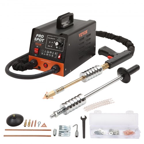 Extractor de Clavos para Carrocería 3kW Soldador por Puntos 6 Modos de Soldadura Herramienta de Reparación de Abolladuras de Carrocería 16 Accesorios para Eliminación de Abolladuras de Vehículos