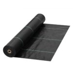 Tejido Acolchado 0,9 x 91,4 m Paño de Control de Malezas Geotextil Lona para Jardín PP Densidad de Alta Permeabilidad Base Textil de 5,8 oz para Cobertura de Suelo Jardinería Agricultura, Negro