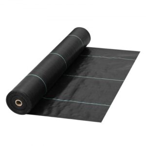 Tejido Acolchado 0,9 x 91,4 m Paño de Control de Malezas Geotextil Lona para Jardín PP Densidad de Alta Permeabilidad Base Textil de 5,8 oz para Cobertura de Suelo Jardinería Agricultura, Negro