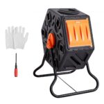 Compostador Giratorio de Jardín 70 L Contenedor de Abono Giratorio de 360° Doble Cámara de PP Sin BPA Carga 20 kg para Compostaje de Residuos Orgánicos Cocina Jardinero Terraza Patio Exterior