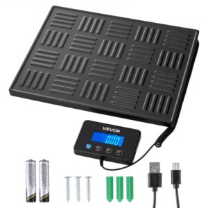 Báscula Digital para Paquetes, 20/100 g, Doble Precisión, Plataforma de 300 kg con Función de Tara/Retención y Pantalla LCD, para Paquetes, Envíos y Equipaje, con Batería y Cable de Carga