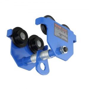 Carro Manual con Ruedas Dobles, Carga de 0,5 T, Ajustable para Ancho de Brida de Viga en I de 63,5-139,7 mm, Polipasto de Garaje de Acero de Aleación Resistente para Vigas en I Rrectas y Curvas