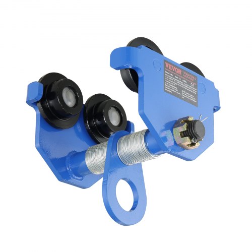 Carro Manual con Ruedas Dobles, Carga de 1 T, Ajustable para Ancho de Brida de Viga en I de 63,5-177,8 mm, Polipasto de Garaje de Acero de Aleación Resistente para Vigas en I Rrectas y Curvas
