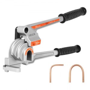 Dobladora de Tubos para Diámetro Exterior de 6,35 mm, 9,5 mm, 12,7 mm Herramienta Manual de Palanca para Doblar Tubos de Cobre y Aluminio de 180°, Ideal para Reparación de Automóviles