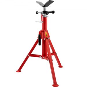 Soporte para tubos con cabezal en V 0,32 a 30,48 cm altura ajustable 71-132 cm soporte para gato para tubos Carga de 1134 kg soportes de tubo plegable portátil carcasa de acero al carbono