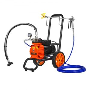 Pulverizador de pintura sin aire con diafragma VEVOR, pulverizador de pintura sin aire con carrito de eficiencia de 1100 W, pulverizador de pintura sin aire de alta presión de 2000 psi, con barra de extensión, para pulverización interior y exterior del hogar