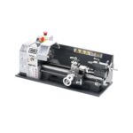 VEVOR Torno de Metal, 210 x 370 mm, Torno de Sobremesa de Precisión, Velocidad Variable de 0 a 2500 RPM, con Husillo de Engranajes de 550 W para Procesar Metales Blandos, Madera y Plásticos