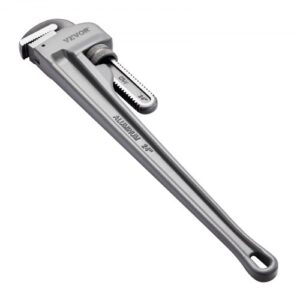 VEVOR Llave para Tubo Recto de Aluminio 24" Llave para Plomería Ajustable con Mandíbula de Alta Resistencia Mango Ergonómico Fácil de Transportar para Tuberías de Agua, Reparaciones de Automóviles