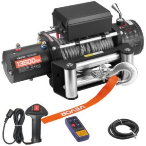 Cabrestante Eléctrico 6100 kg 12V con Cable de 24 m y Mando Inalámbrico