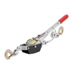 Cabrestante de Tracción 2 T, Cable de Acero 3,7 m con 2 Ganchos y Extractor de Trinquete