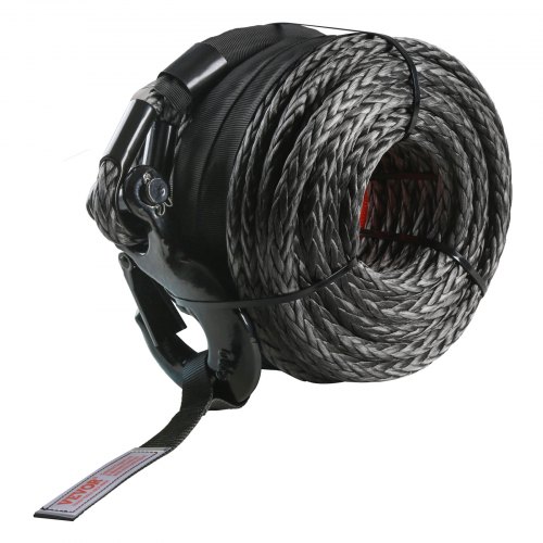 Cuerda de Cabrestante 9,5 mm x 30,5 m, Cable Sintético, Resistencia 117,9 kN, Gancho Forjado, SUV y Vehículos Todoterreno
