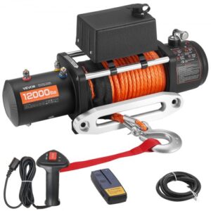 Cabrestante Eléctrico 12V 5400 kg con Cuerda Sintética y Mando Inalámbrico