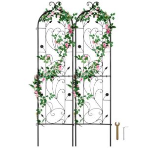 Enrejado de Metal para Plantas Trepadoras 38 x 152 cm Soporte para Rosas Trepadoras 2 Piezas Arco para Enredaderas Soporte para Pepinos Decorativo para Clemátides para Patio, Césped, Jardín