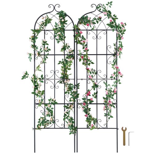 Enrejado de Metal para Plantas Trepadoras 51 x 180 cm Soporte para Rosas Trepadoras 2 Piezas Arco para Enredaderas Soporte para Pepinos Decorativo para Clemátides para Patio, Césped, Jardín