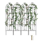 Enrejado de Metal para Plantas Trepadoras 51 x 220 cm Soporte para Rosas Trepadoras 4 Piezas Arco para Enredaderas Soporte para Pepinos Decorativo para Clemátides para Patio, Césped, Jardín