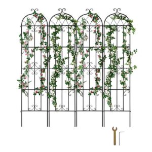 Enrejado de Metal para Plantas Trepadoras 51 x 220 cm Soporte para Rosas Trepadoras 4 Piezas Arco para Enredaderas Soporte para Pepinos Decorativo para Clemátides para Patio, Césped, Jardín