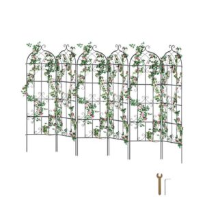 Enrejado de Metal para Plantas Trepadoras 51 x 180 cm Soporte para Rosas Trepadoras 6 Piezas Arco para Enredaderas Soporte para Pepinos Decorativo para Clemátides para Patio, Césped, Jardín