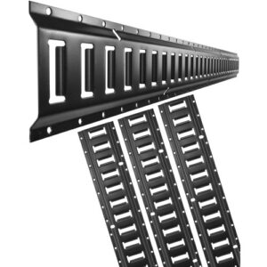 Riel de Amarre Universal E track 1524 mm Rieles Horizontales de Pista E 4 Piezas Rieles de Amarre en E de Acero Versátil Riel E track de Amarre Negro para Carga en Camionetas Camiones Remolques