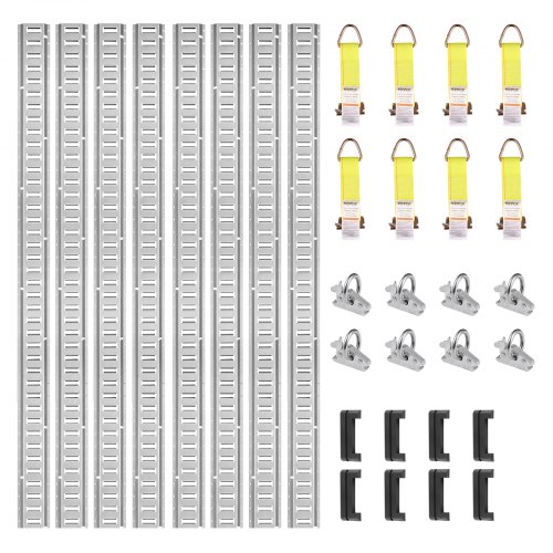 Kit Universal de Rieles E-Track 1524 mm – 24 Piezas de Acero para Camionetas y Remolques