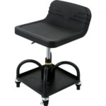 Taburete de Taller Móvil Carga 135 kg con Bandeja de Herramientas y Altura Ajustable 40-52 cm