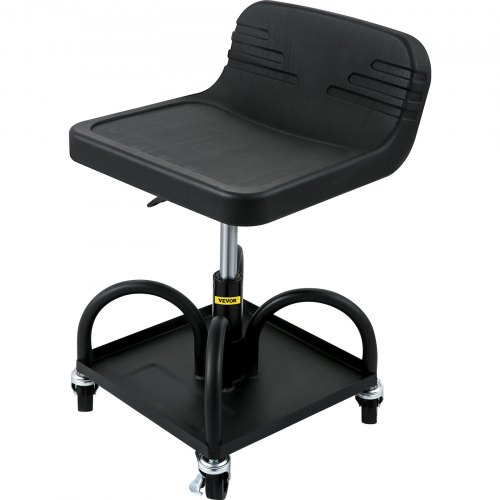 Taburete de Taller Móvil Carga 135 kg con Bandeja de Herramientas y Altura Ajustable 40-52 cm
