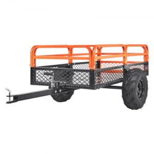 Remolque Volquete Capacidad de Carga de 680kg Remolque Utilitario de Jardín Resistente con Laterales Extraíbles Carro de Transporte Volquete de 0,4m³ para Tractor, Cortacésped, ATV, 200x66x76 cm