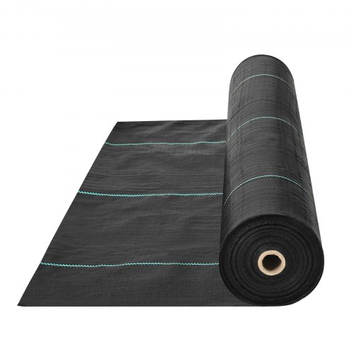 Tela para Control de Malezas Tela para Jardín de Alta Resistencia Tela Tejida para Control de Malezas de PP Tela Geotextil para Paisajismo Vellón de Malas Hierbas 0,9 x 76,2 m, 170 g/m², Negro