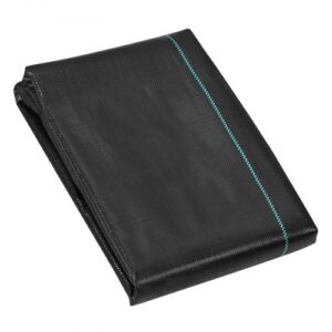Tela para Control de Malezas Tela para Jardín de Alta Resistencia Tela Tejida para Control de Malezas de PP Tela Geotextil para Paisajismo Vellón de Malas Hierbas 1,2 x 15,2 m, 108 g/m², Negro