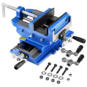 VEVOR Tornillo de Banco Cruzado, Mordaza de 10 cm, Eje XY Bidireccional, Abrazadera de Banco de Hierro Fundido, para Taladrar y Fresar Máquinas CNC de Carpintería, hasta 7 kN, 330 x 310 x 145 mm
