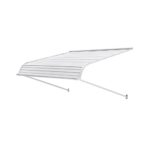 Toldo para Exterior, Área de Protección Solar de 1219 x 1066 mm Toldo de Aleación de Aluminio Resistente a la Oxidación con Voladizo Compatible para Puerta de 1 m de Ancho de Exterior