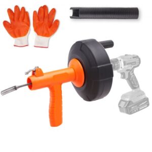 Espiral de Limpieza de Tuberías 0,63x762 cm Cable de Acero de Resorte Limpiador de Drenaje de Alimentación Automática de Limpieza de Tuberías Limpiador de tuberías para Inodoros, Cocina, Baño