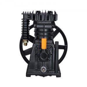 Cabezal de Bomba de Compresor de Aire, 3 HP, 5,8 CFM a 90 PSI, Lubricado con Aceite de Cilindro Doble de Aluminio de Una Etapa con Presión Máxima de 116 PSI, 164 L/min, 300 x 265 x 335 mm