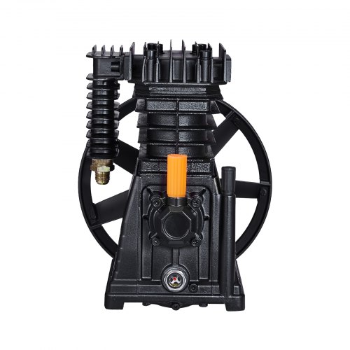 Cabezal de Bomba de Compresor de Aire, 3 HP, 5,8 CFM a 90 PSI, Lubricado con Aceite de Cilindro Doble de Aluminio de Una Etapa con Presión Máxima de 116 PSI, 164 L/min, 300 x 265 x 335 mm