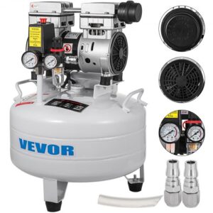 Compresor de Aire 30 L Compresor Silencioso con Tanque 850 W 165 L / min Compresor de Aire Portátil para Reparación del Hogar, Inflado de Neumáticos, Limpieza de Suelos Radiantes