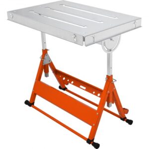 Mesa de Soldadura Ajustable 76,2x50,8 cm Banco de Trabajo Portátil 63,5 81,3 cm con Ruedas de Transporte Banco de Trabajo Plegable de Acero Capacidad de Carga de 181 kg para Bricolaje Reparación