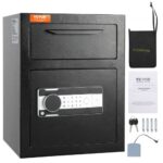 Caja Fuerte con Cerradura Electrónica 1,7C Caja Fuerte de Depósito de Acero Laminado en Frío Caja Fuerte con Trampilla Desbloqueo de Contraseña de 3-12 Dígitos y Llaves para Documentos Dinero