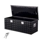 Caja de Herramientas de Aluminio para Caja de Camioneta, con Diseño a Rayas, Asa Lateral y Cerraduras con Llave, para Remolque, Camioneta, 1219,2 x 495,3 x 444,5 mm, Negro, Carga de 100 kg