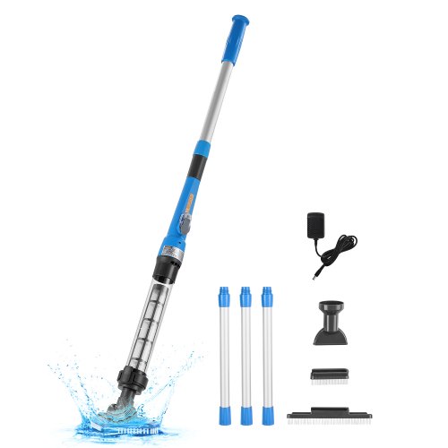 Aspiradora de Piscina Recargable, Aspiradora de Mano Inalámbrica de 8,5 GPM para Jacuzzi con Poste de Extensión, para Limpieza Profunda y Succión Potente, para Piscinas Elevadas o Enterradas