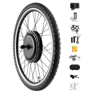 Kit de Conversión de Bicicleta Eléctrica 1000 W, Kit de Motor de Cubo de Bicicleta Eléctrica de Rueda Delantera de 48 V con Controlador de Velocidad Mejorado, 420 RPM, 650 x 650 x 190 mm