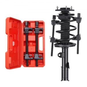 Compresor de Resorte de Puntal 2 Piezas Herramienta Compresora de Resortes Helicoidales con Rango de 256 mm Compatible con Llaves Hexagonales de 22 mm para Autos, Camiones, Motocicletas, negro