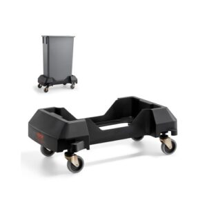 Plataforma Rodante para Contenedores de Basura, Base Rodante Delgada para Contenedores de Basura con 4 Ruedas Bloqueables, Capacidad de Peso de 90,1 kg, Carrito Rodante Multiuso, Negro