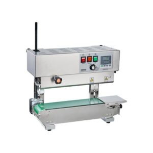 Selladora Continua de Acero Inoxidable de Bolsas de Banda Ancho de Sellado de 6-12 mm, Sellador Vertical con Control de Temperatura Digital para Película de Bolsa de Plástico de 0,02-0,8 mm
